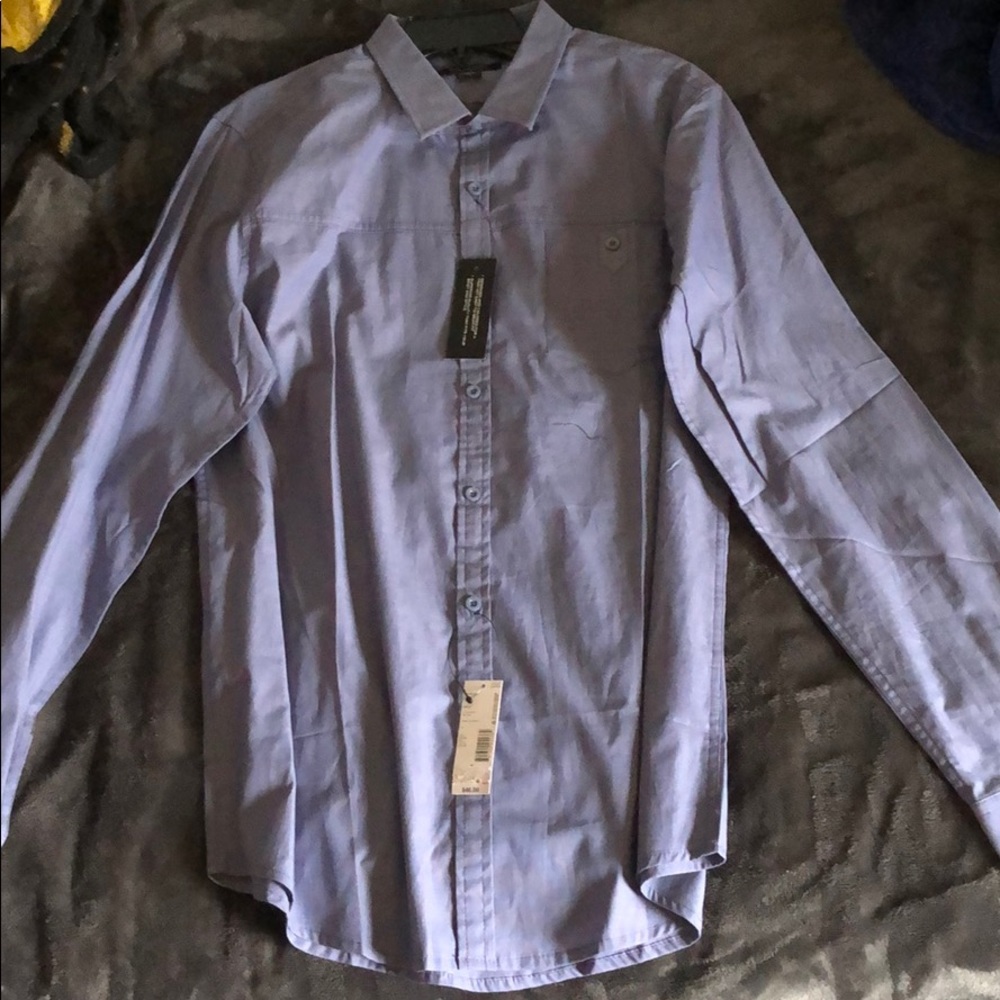 Light Blue Structure Modern Fit Button Down Shirt